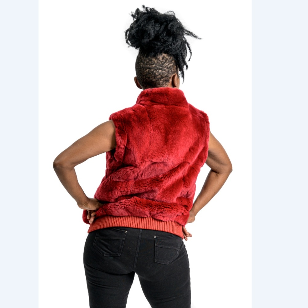 Rex Rabbit Fur Jacket; Converts to Vest - Picture 4 of 4